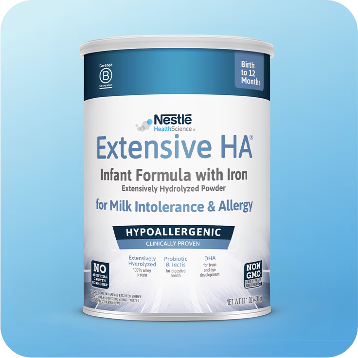 Extensive HA® Infant Formula with Iron for Milk Intolerance and Allergy. Extensively hydrolyzed powder.